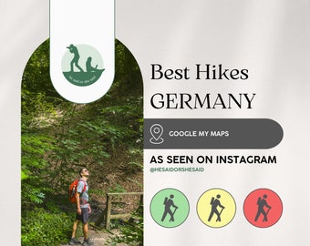 Google My Maps | Must-Do Hikes in Germany | 140+ Hiking Trails | Best Germany Treks | Germany Hiking Map | Instant Download