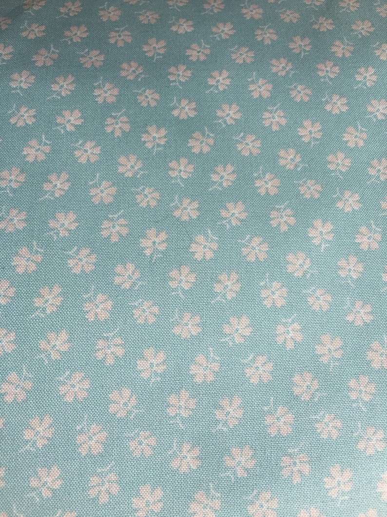 Floating Flowers Willow by Andover Aqua Quilt Shop Cotton Daisy Backing Material 9618 Light Blue Blue Floral Quilting Cotton