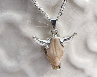 Cow Skull Necklace - Western Necklace - Cow Skull Jewelry - Western Jewelry for Women - Cowgirl Necklace - Western Necklace for Women