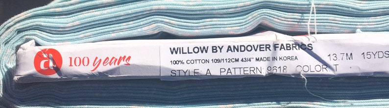 Floating Flowers Willow by Andover Aqua Quilt Shop Cotton Daisy Backing Material 9618 Light Blue Blue Floral Quilting Cotton
