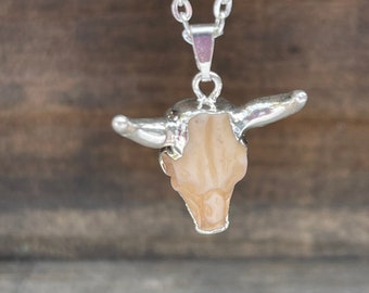 Cow Skull Necklace - Western Necklace - Cow Skull Jewelry - Western Jewelry for Women - Cowgirl Necklace - Western Necklace for Women