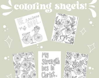 coloring sheets, instant download