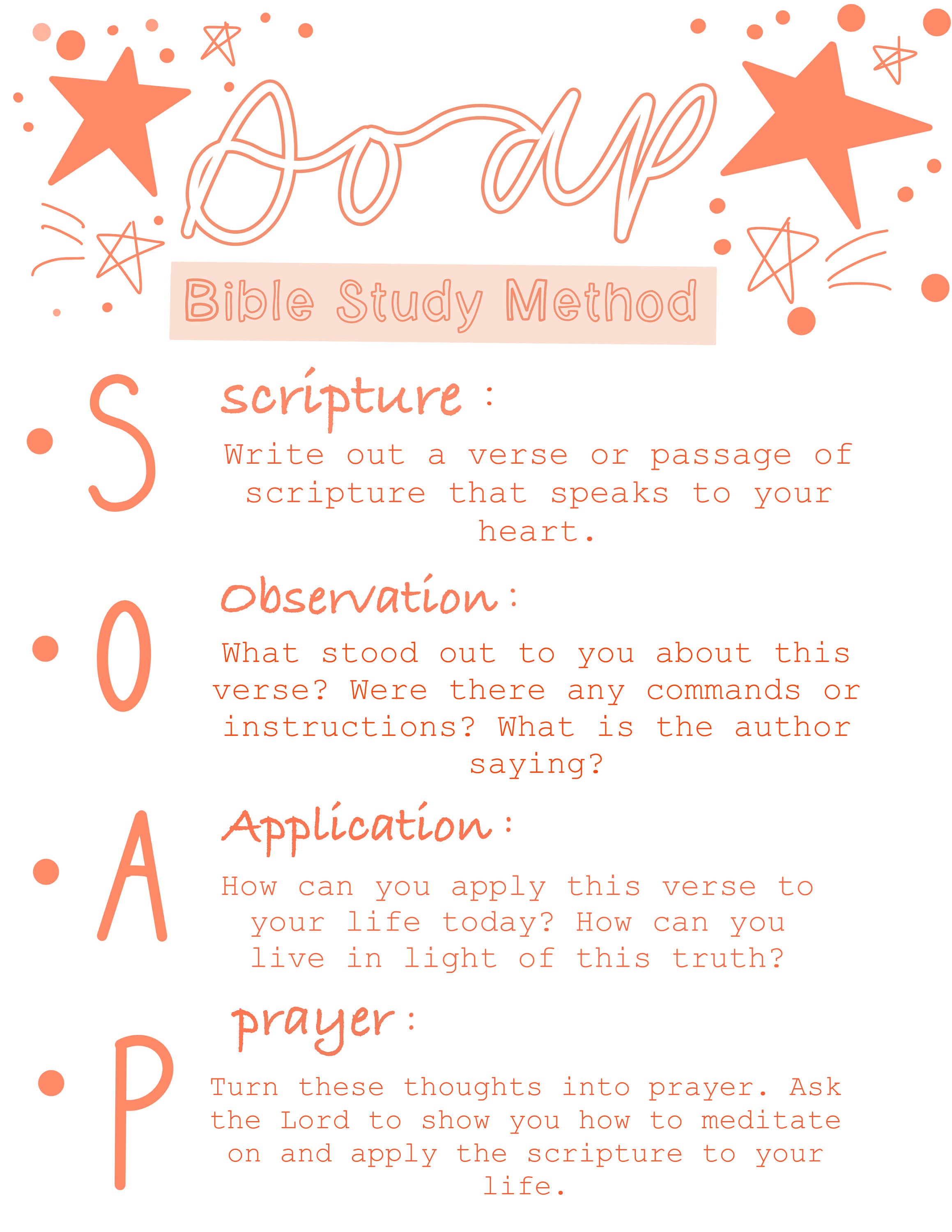Soap Bible Study Method Free Printable