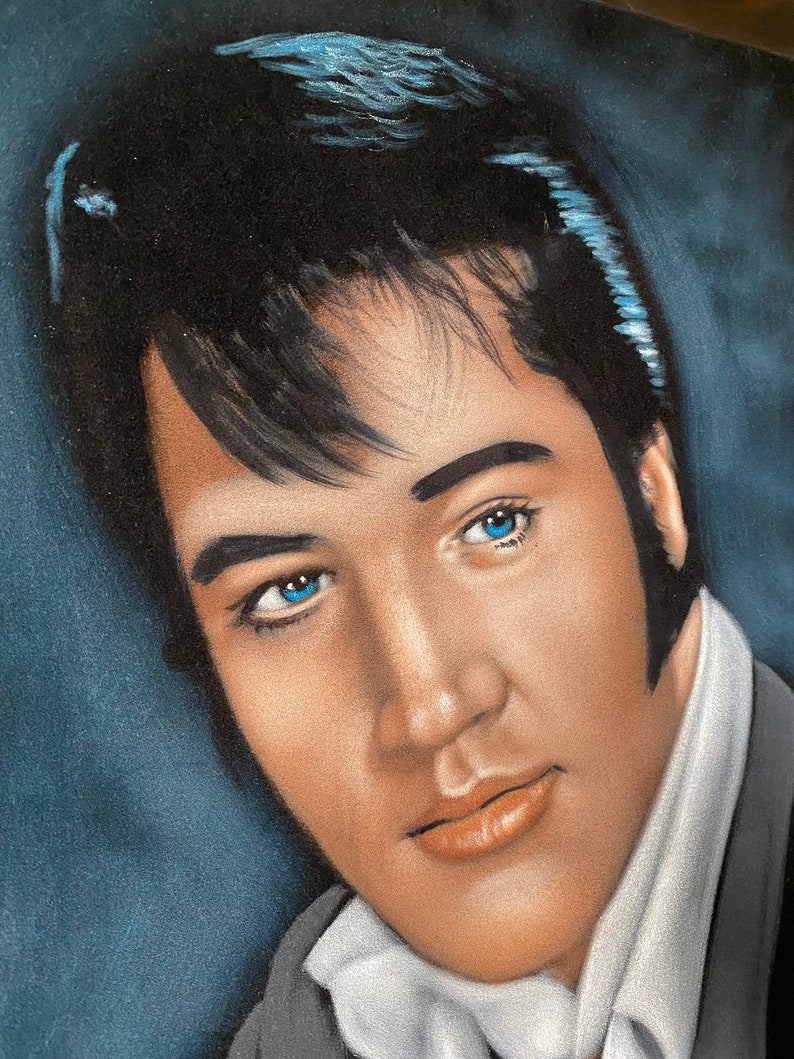 Vintage Large Elvis Portrait Velvet Painting Vintage Elvis Painting Vintage Elvis Presley Vintage Elvis Memorabilia Vintage Elvis Gifts image 6