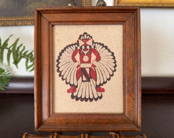 ZUNI WING KNIFE MAN サンドアート 額装 Vintage Zuni Wing Knife Man Sand Painting Framed - Etsy