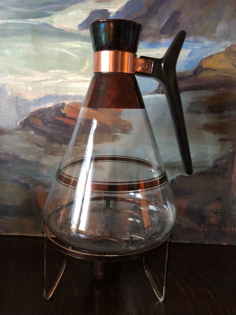 Vintage Mid Century Glass Carafe Set Vintage Coffee Teapot Etsy