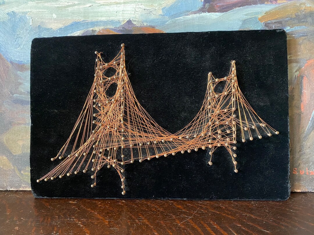 Vintage Golden Gate Bridge Copper Wire String Art Vintage Etsy