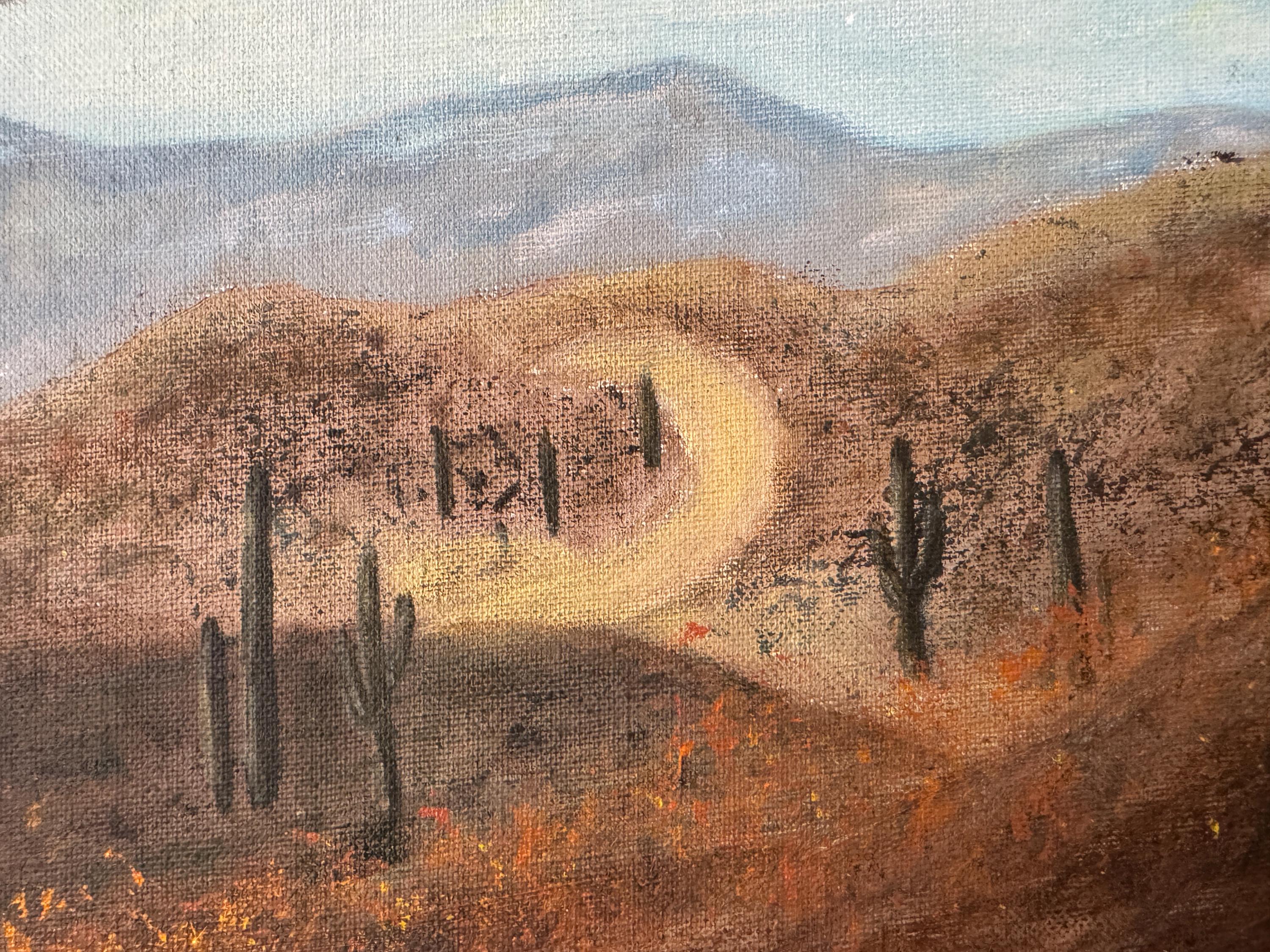 Mid-20th Century Desert Landscape Oil Painting Framed, Large - Etsy