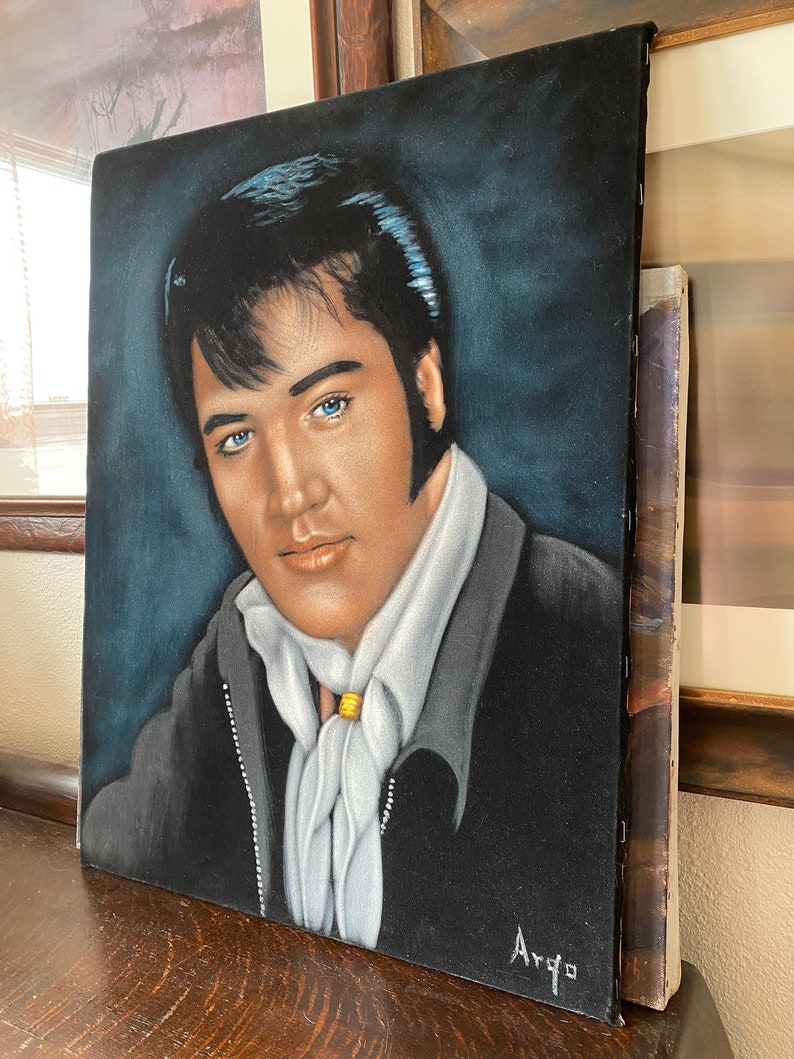 Vintage Large Elvis Portrait Velvet Painting Vintage Elvis Painting Vintage Elvis Presley Vintage Elvis Memorabilia Vintage Elvis Gifts image 9