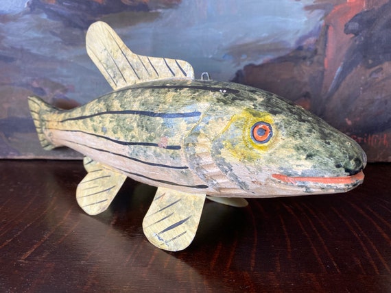 Vintage Carved Wood Fish Sculpture Vintage Wood Fish Art Carving Vintage  Carved Fish Sculpture Vintage Folk Art Fish Vintage Fisherman Gift 