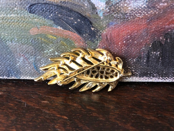 Vintage Lisner Gold Tone Sunflower Brooch Vintage… - image 5