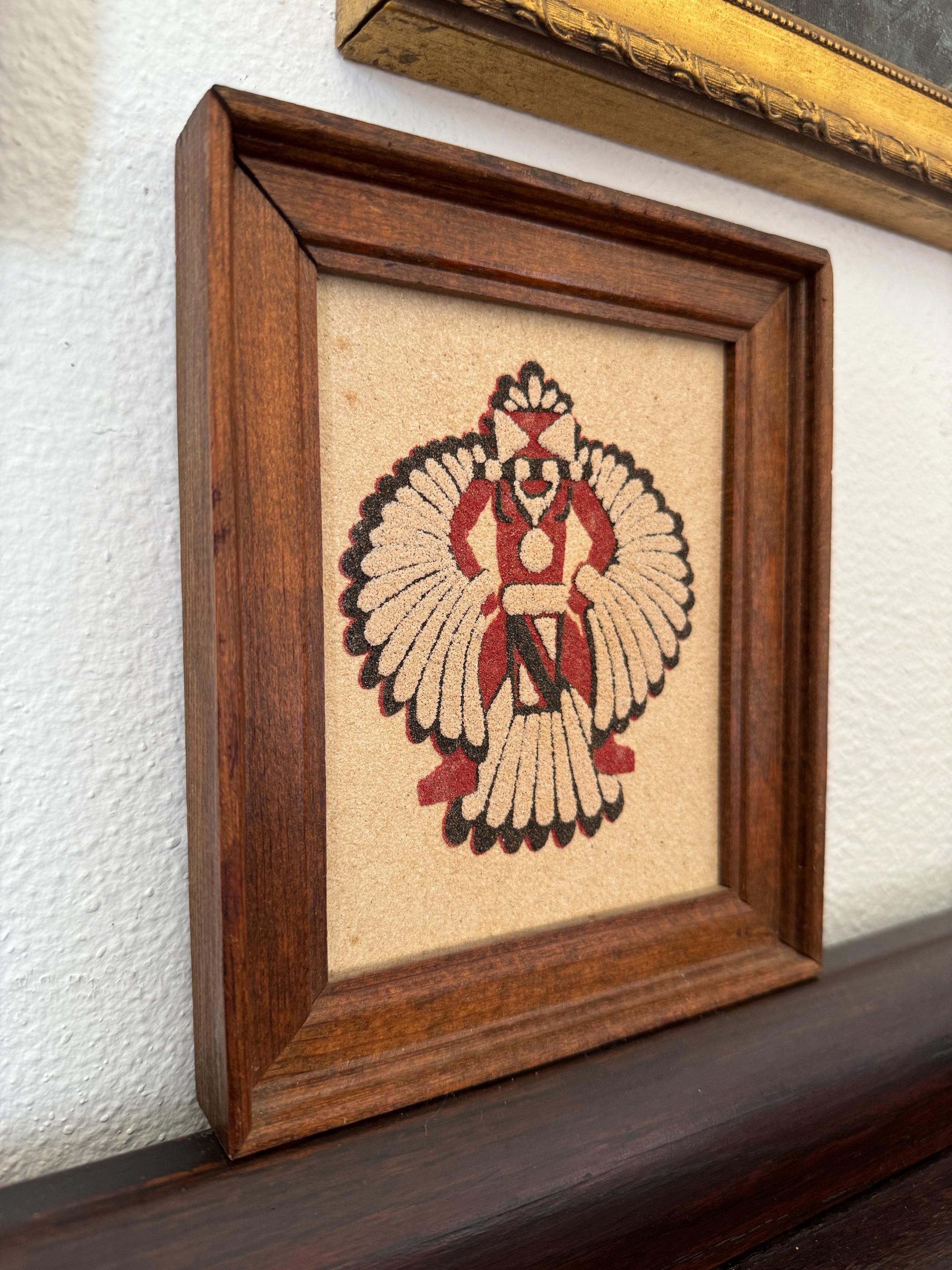 Vintage Zuni Wing Knife Man Sand Painting Framed - Etsy 日本