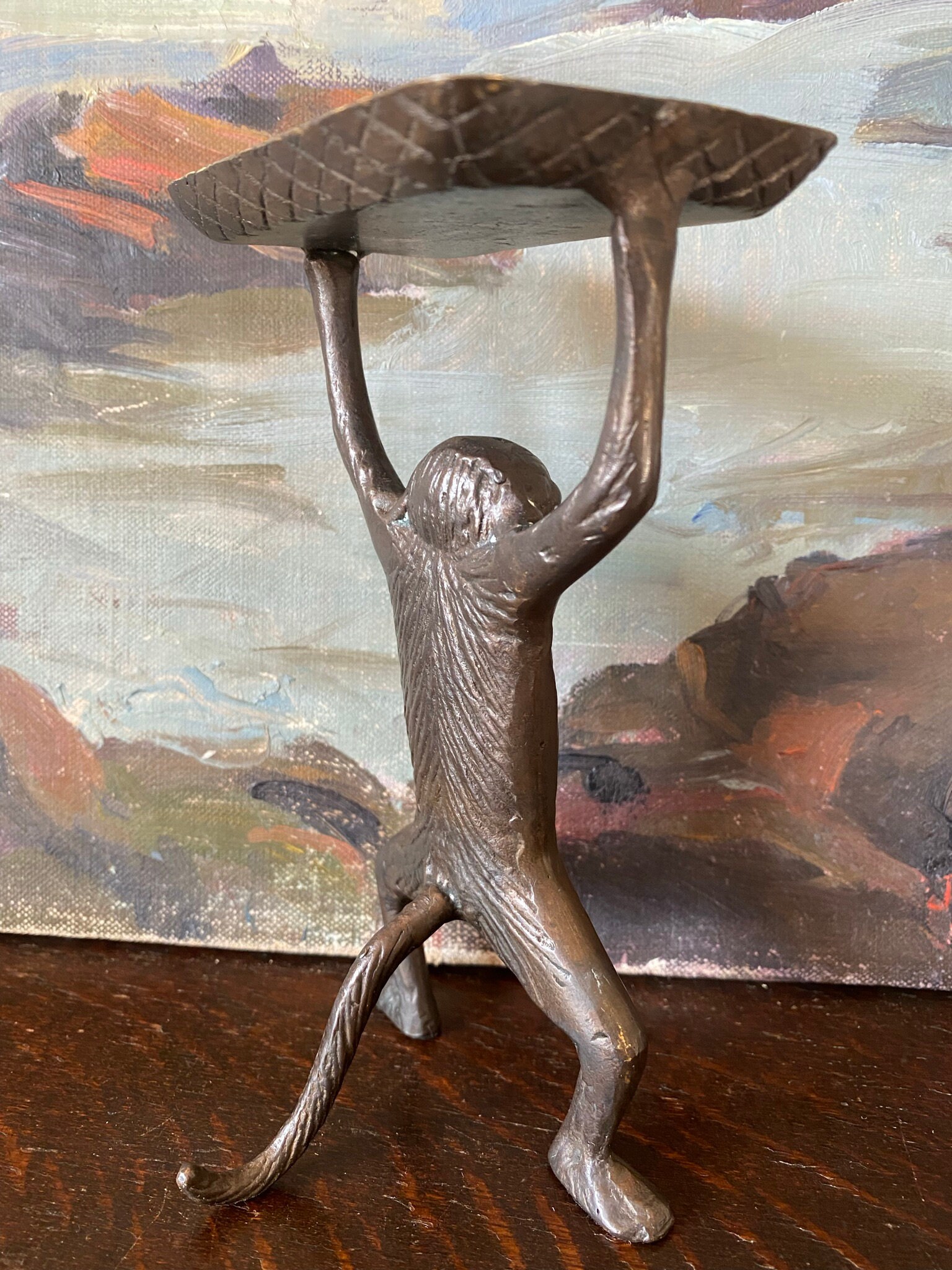 Vintage Bronze Monkey Business Cardholder Vintage Brass Monkey Etsy