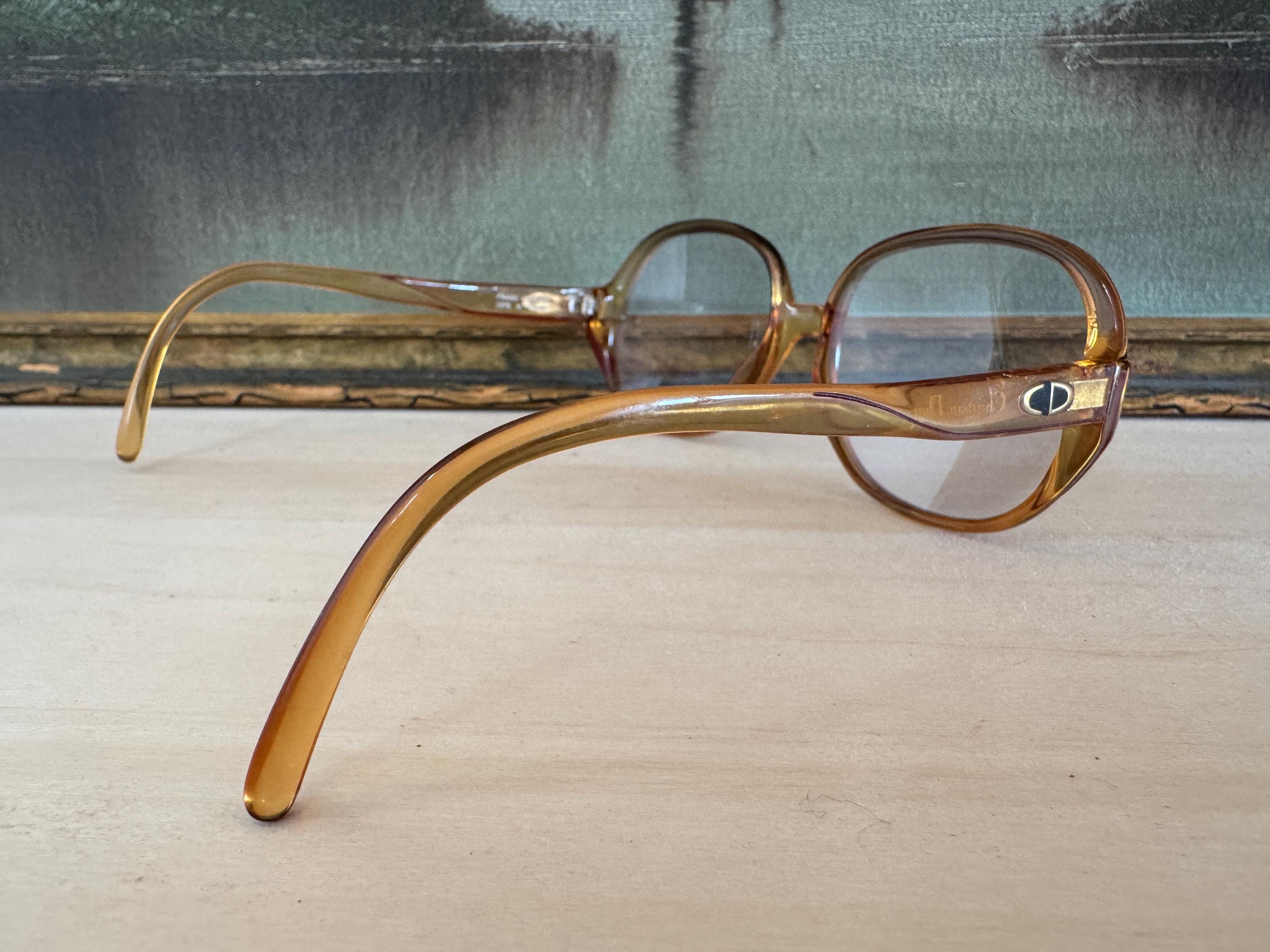 Vintage Christian Dior Optyl Eyeglasses 1970s-80s Tinted Amber