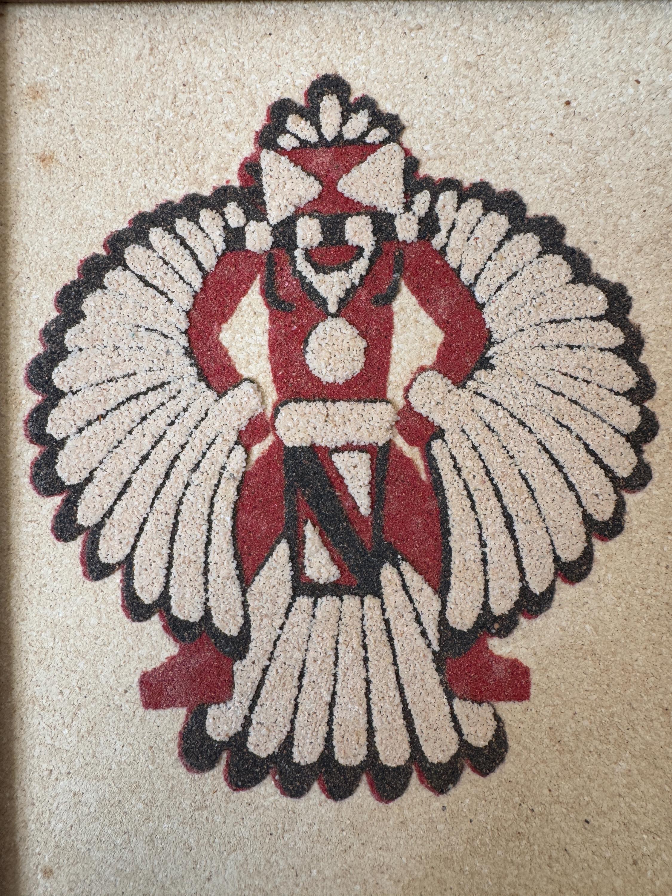 Vintage Zuni Wing Knife Man Sand Painting Framed - Etsy 日本
