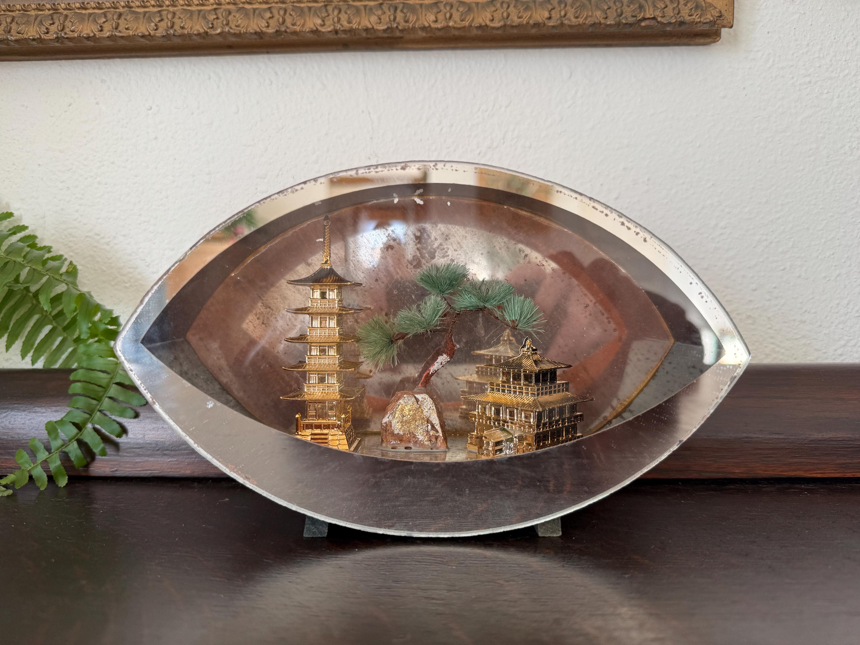 Vintage Mirrored Pagoda Diorama: Footed Japanese Shadow Box - Etsy