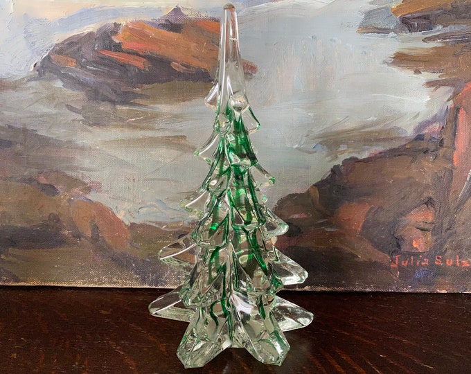 Vintage 8 Art Glass Christmas Tree Sculpture Vintage Murano Style Art