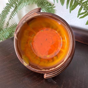 Vintage MCM Drip Glaze Pottery Bowl Vintage California Pottery Orange Drip Glaze Bowl Vintage Studio Art Pottery Vintage California Pottery