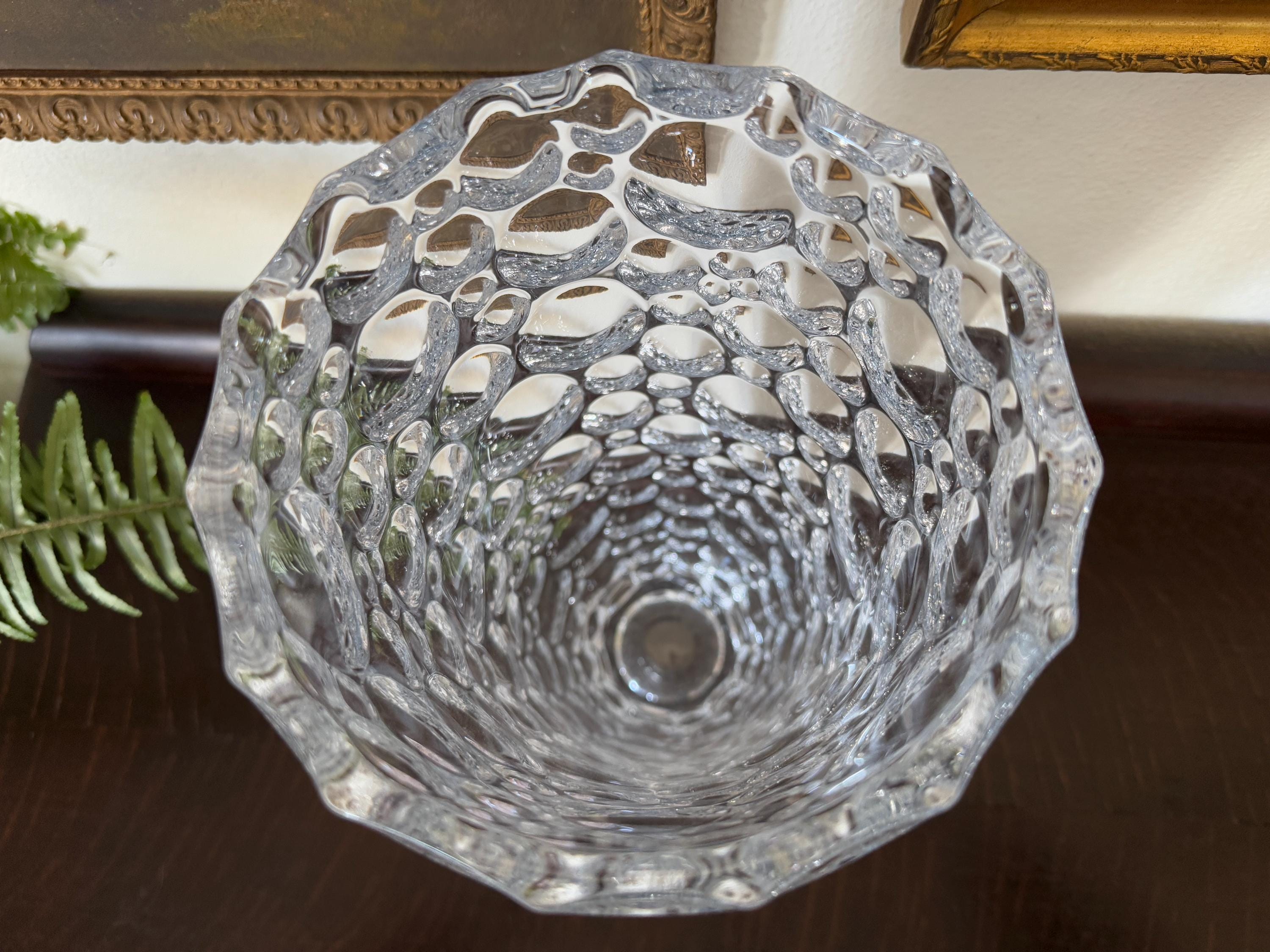 Vintage Bubble Glass Vase Vintage Bohemian Czech Inverted
