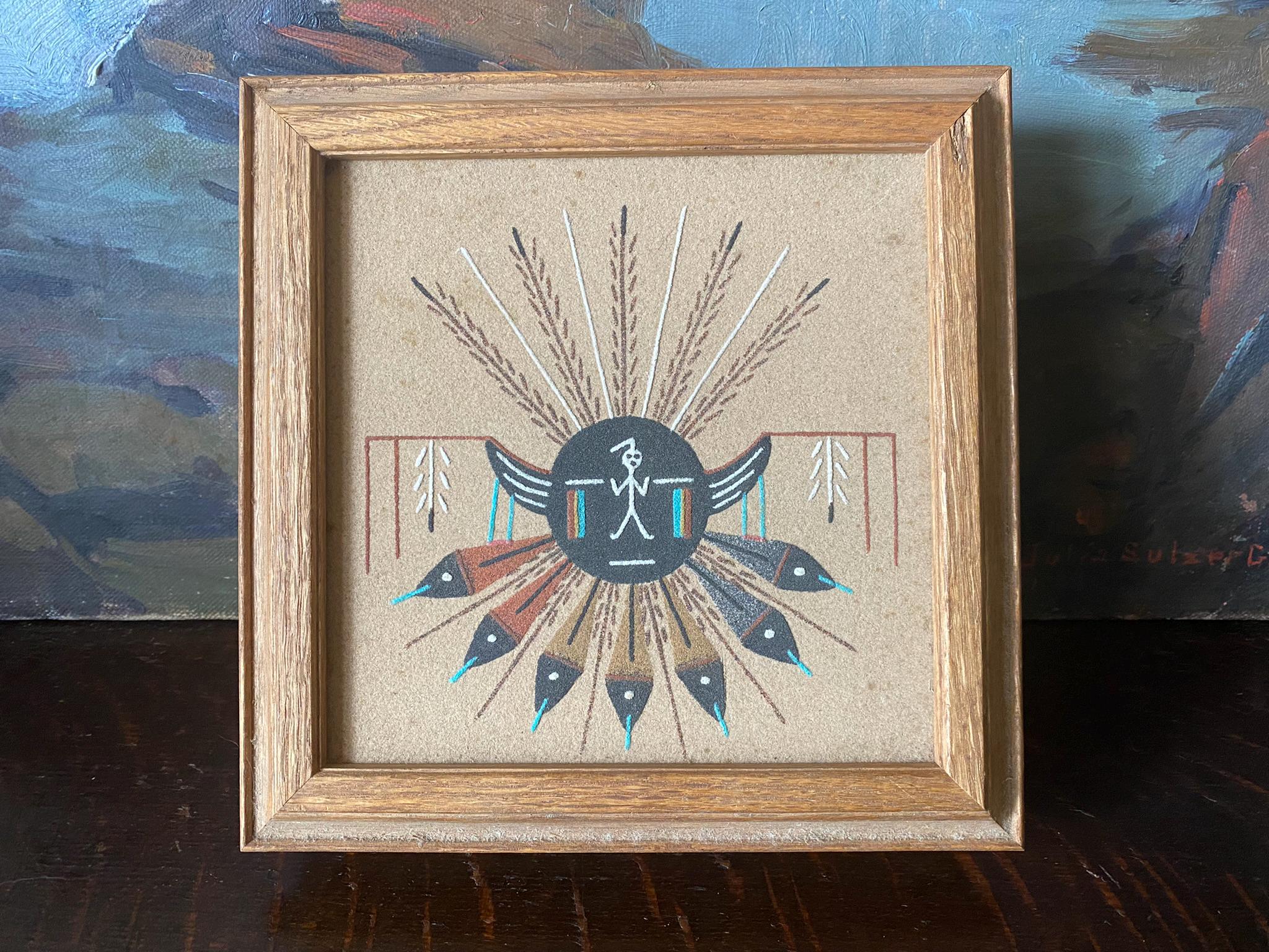 ★NAVAJO SANDPAINTING VINTAGE ART ナバホ族 砂絵 ☆NAVAJO SANDPAINTING VINTAGE ART ナバホ族 砂絵