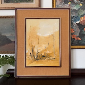 Vintage Abstract Landscape Oil Painting Vintage Original Abstract Woodland Painting Vintage Original Mid Century Abstract Painting