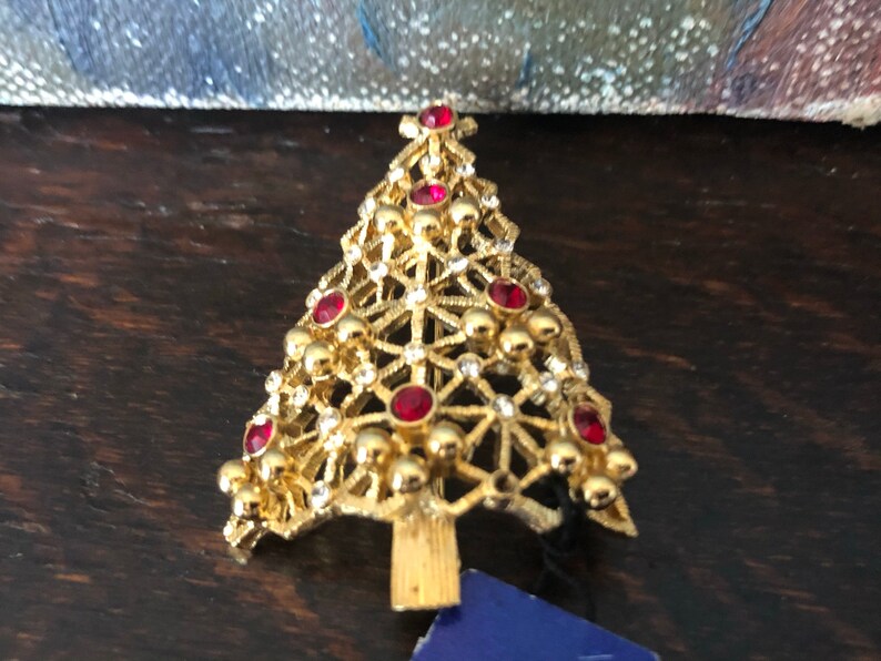 Vintage Eisenberg Christmas Tree Brooch Vintage Eisenberg Christmas Tree Pin Vintage Gold Christmas Tree Pin Vintage Gold Christmas Tree Pin