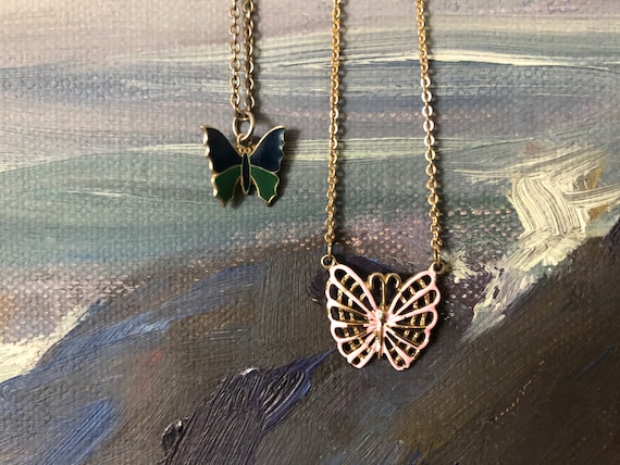 Vintage Butterfly Necklace Set Vintage Necklaces V