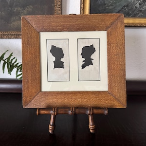 Antique 19th-Century Hollow-Cut Silhouette Portraits Antique Hollow-Cut Double Silhouette Portraits Antique Portraits Antique Silhouettes