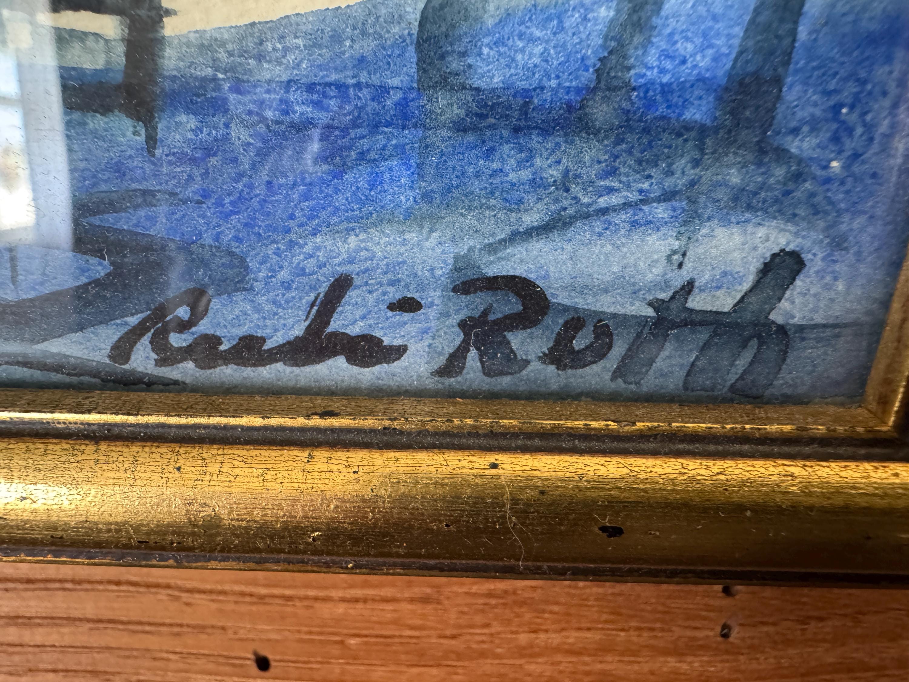 Ruby Roth Life Drawings Mid-20th Century Rubi Roth Abstract Watercolor Painting Framed - Etsy