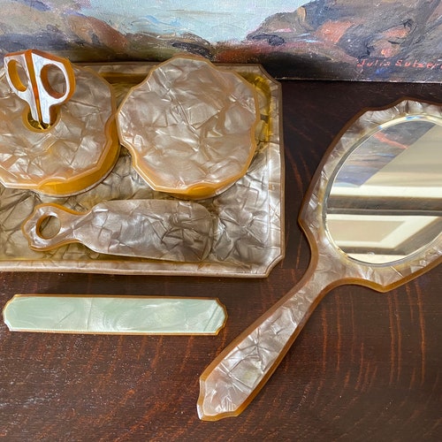 Vintage Art Deco Lucite Vanity Dresser shops Set Vintage Lucite Vanity Set Vintage Art Deco Dresser Set Vintage Vanity Decor Vintage Lucite Set