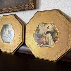 Vintage Italian Florentine Gold Gilt Wall Plaques, Renaissance Art Pair ...