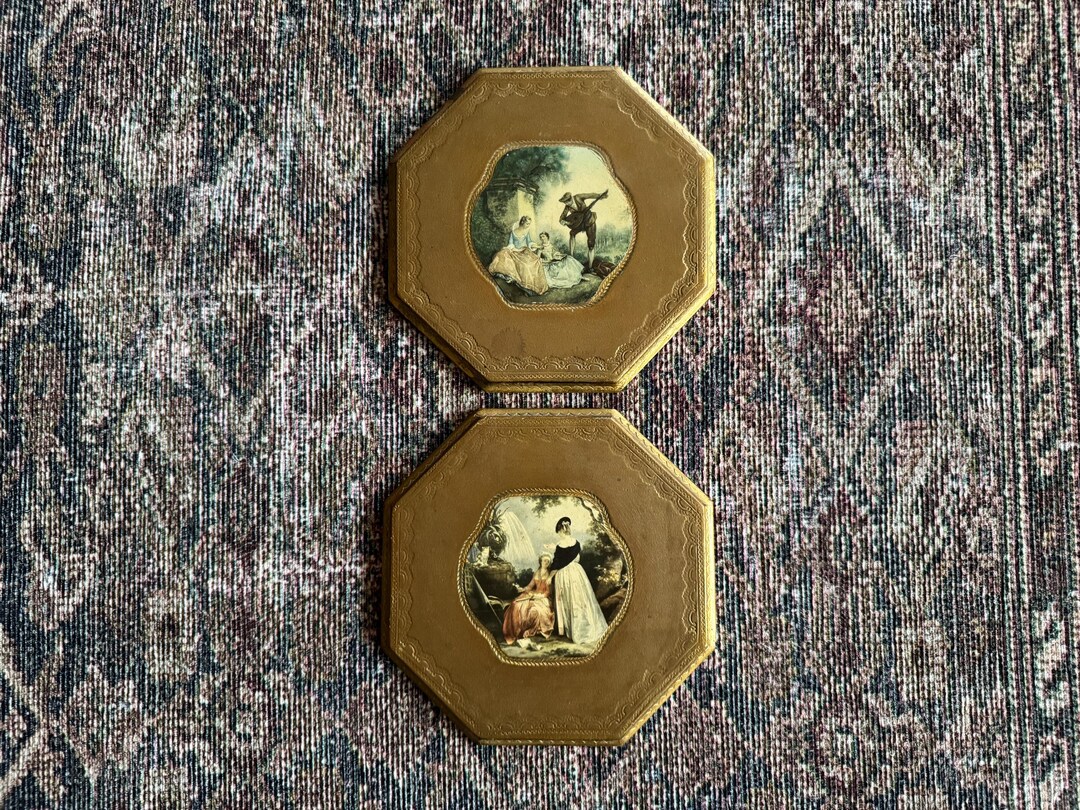 Vintage Italian Florentine Gold Gilt Wall Plaques, Renaissance Art Pair ...