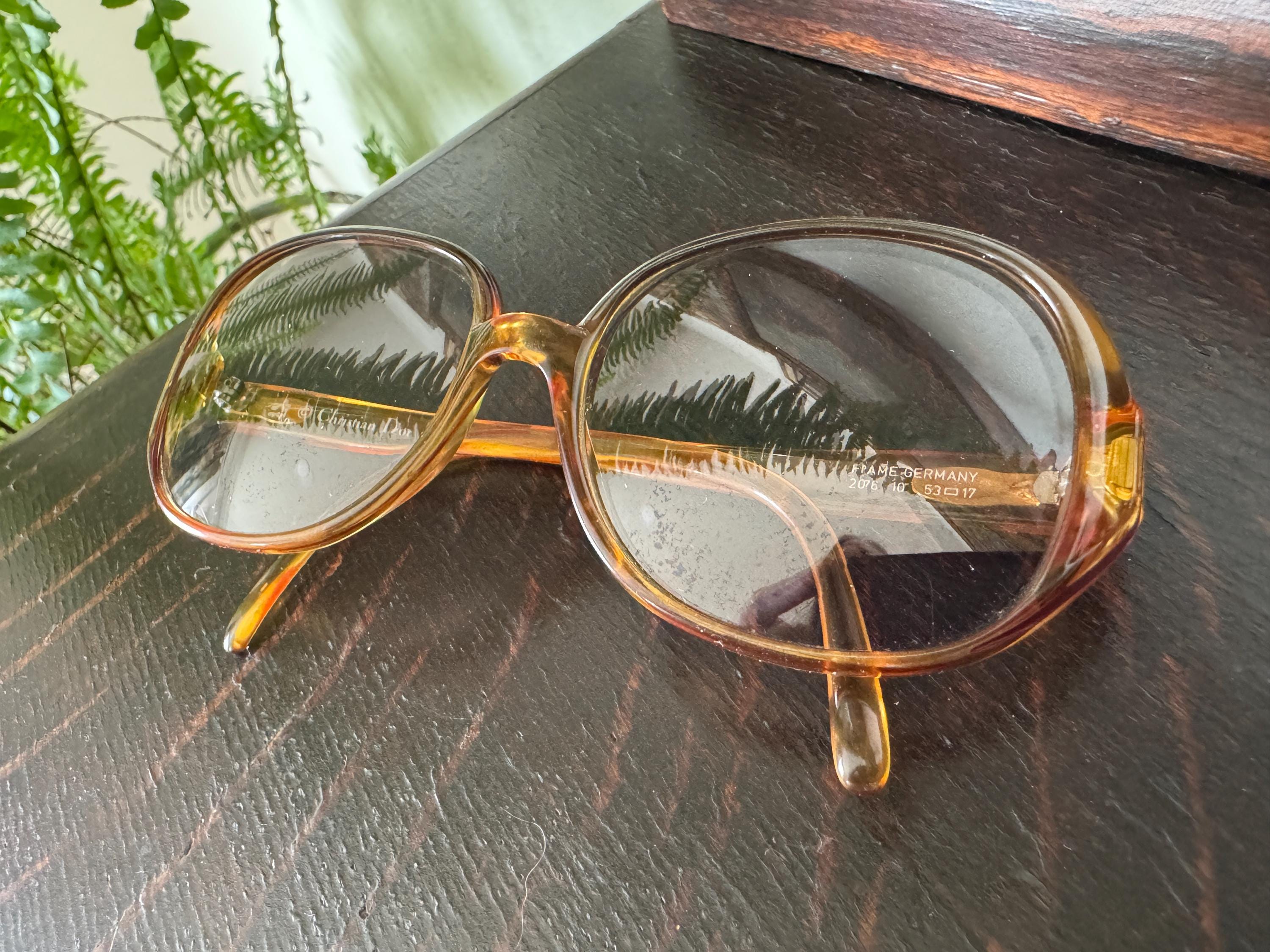 Vintage Christian Dior Optyl Eyeglasses 1970s-80s Tinted Amber