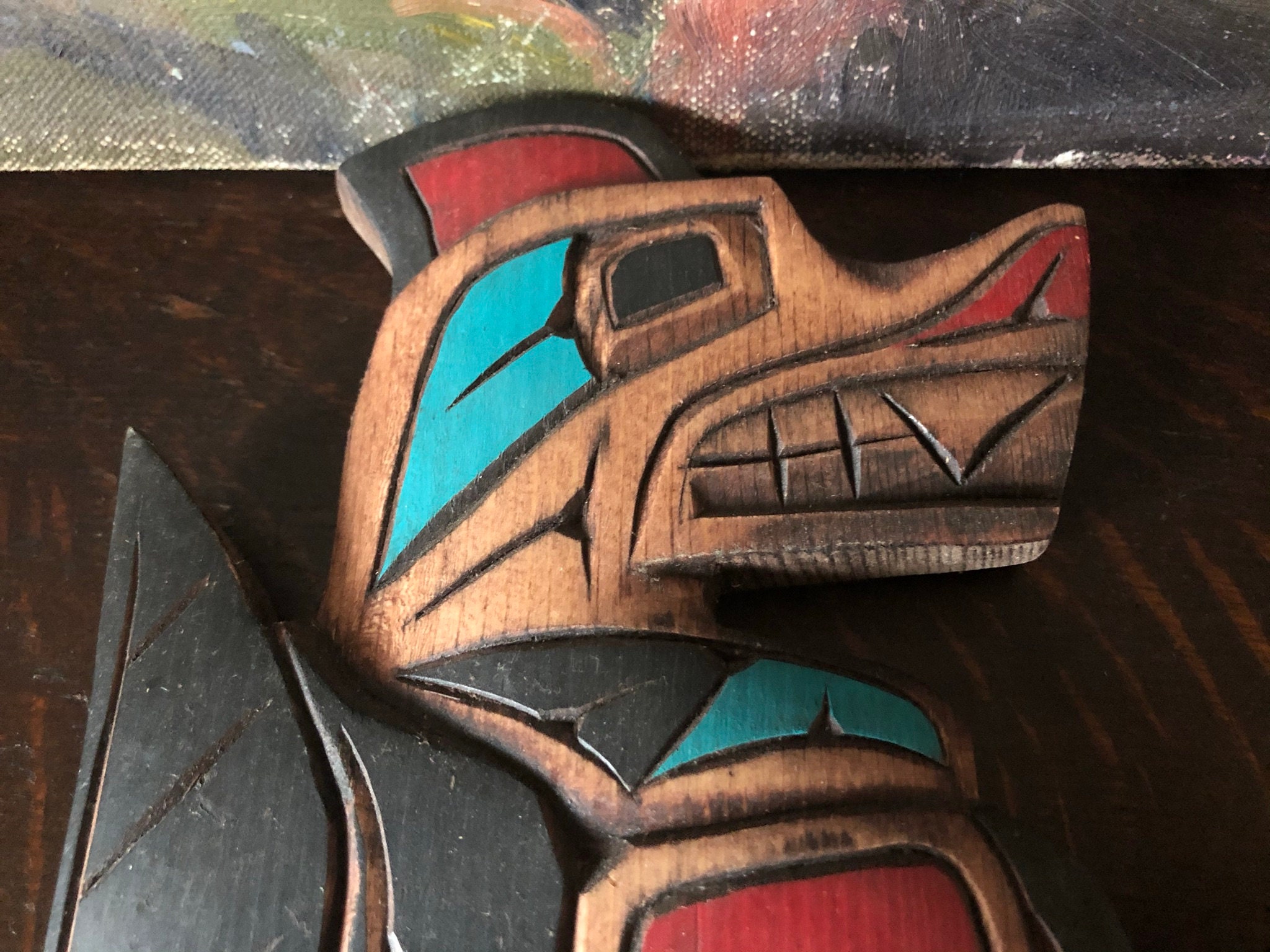 Vintage Signed Salish Wood Carving Vintage Coast Salish Wood Etsy