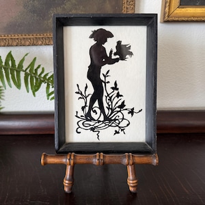 Vintage Boy with Bird Silhouette Art Vintage Silhouette of Man Vintage Silhouette Wall Art Vintage Silhouettes Vintage Portrait Silhouette