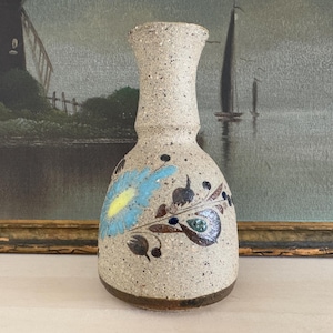 FINAL SALE - Vintage Mexican Tonala Floral Pottery Vase Vintage Mexican Folk Art Vintage Mexican Pottery Vintage Tonala Pottery Vase