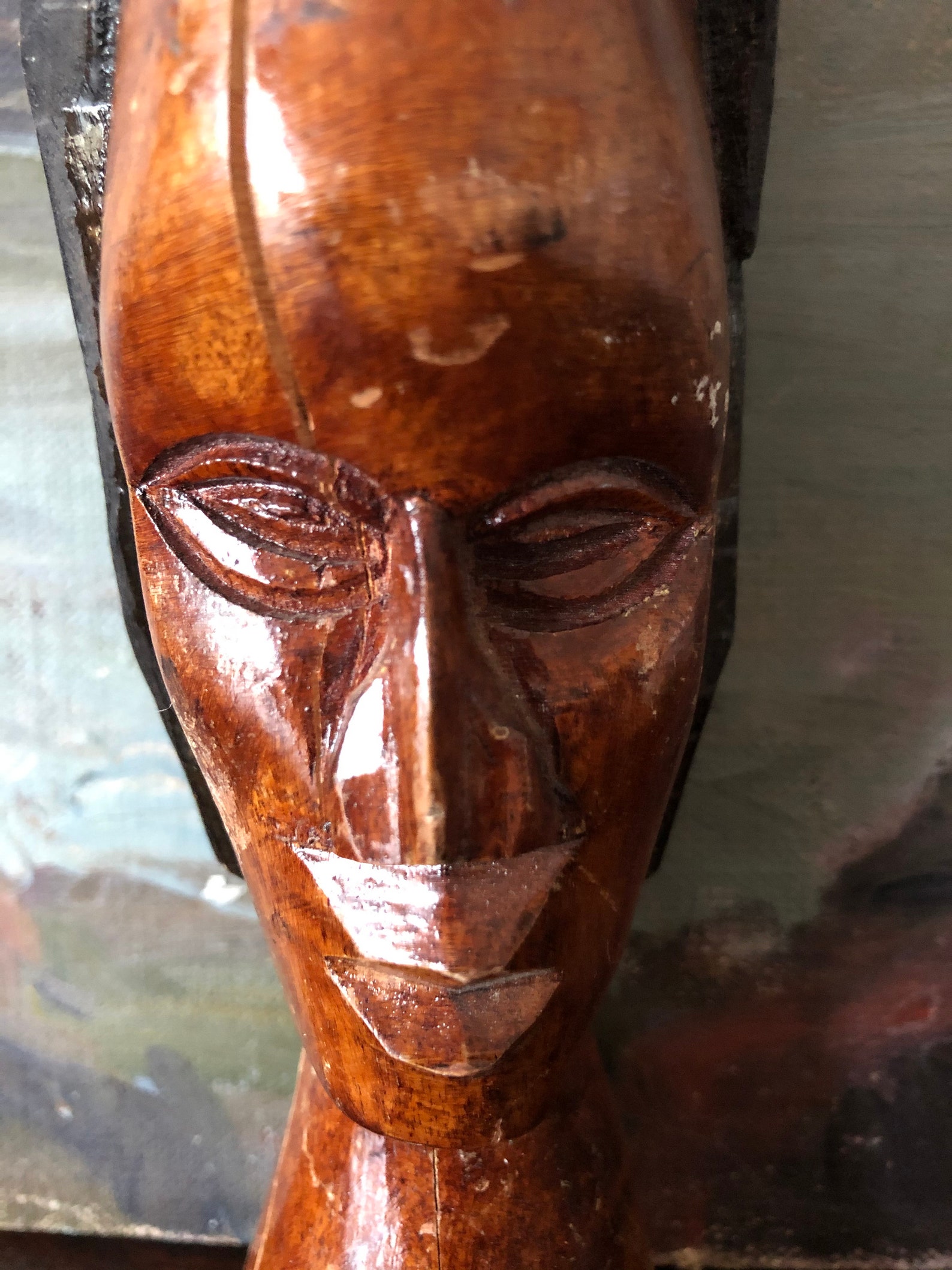 Vintage Jamaican Wood Carving Tiki Head Vintage Folk Art Hand Etsy