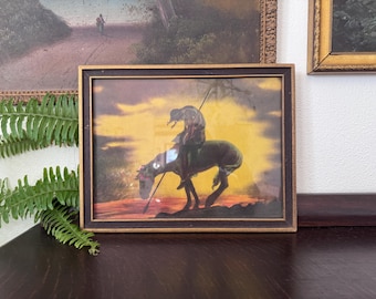 Early-20th Century "End of the Trail" Lithograph Framed
