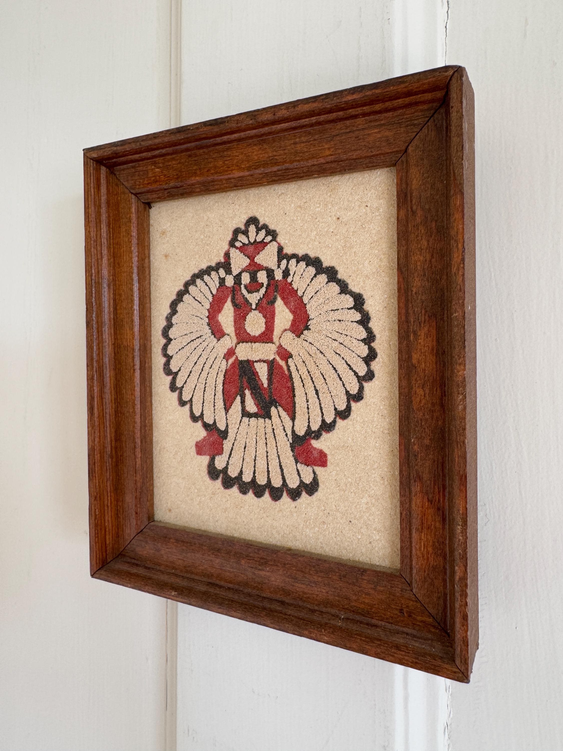 Vintage Zuni Wing Knife Man Sand Painting Framed - Etsy 日本