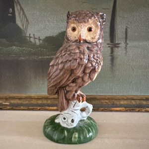 FINAL SALE - Vintage Pottery Owl Sculpture Vintage Owl Figurine Vintage Ceramic Owl Figure Vintage Owl Sculpture Vintage Bird Figurine