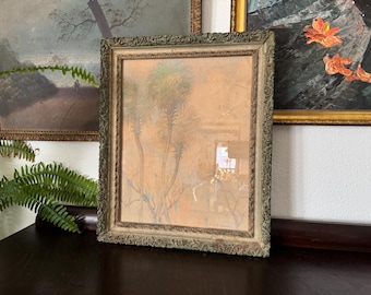 Early-20th Century Palm Tree Study Drawing Framed