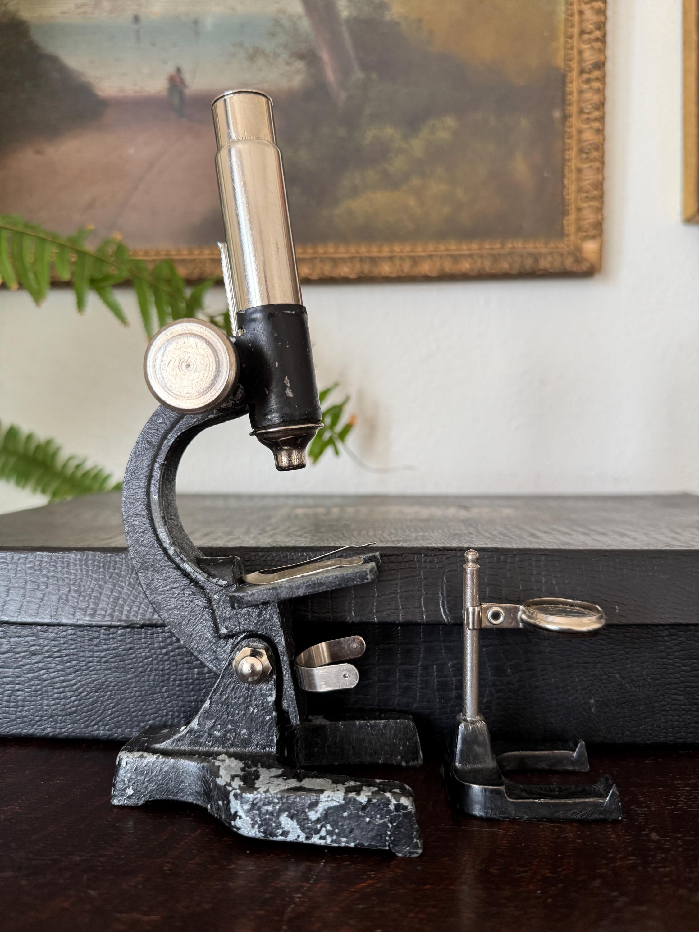 Vintage 40s-50s Microset Model 3X Microscope Kit in Original Case