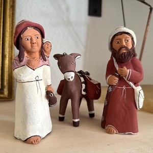 FINAL SALE - Vintage Peruvian Folk Art Nativity Set Vintage Terra Cotta Nativity Set Vintage Mexican Folk Art Nativity Set Vintage Christmas