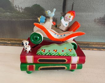 Ron Lee Clown Figurine Signed 83 Sharing Hotdog With Dog Onyx Base