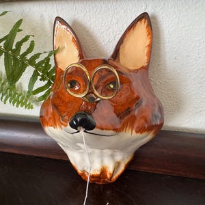 foxbox様 ご注文品 W36 WWⅡ Vintage 1940s English Babbacombe Pottery Fox Head String Holder