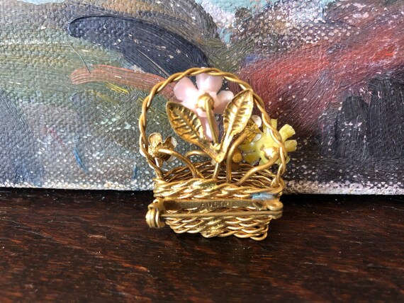 Vintage Austrian Flower Basket Brooch Vintage Aus… - image 5