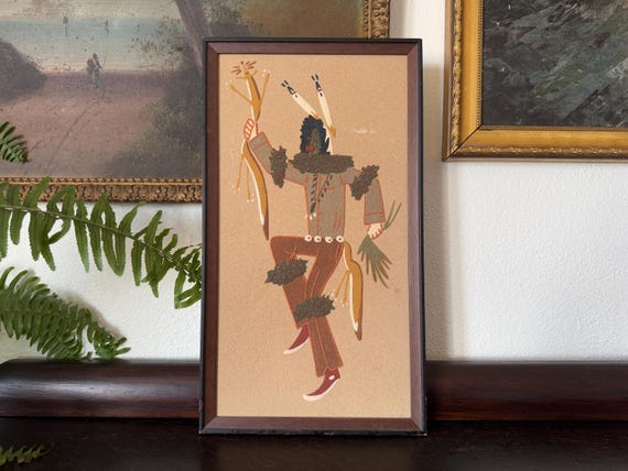 Vintage Navajo Clown Yei-Bei-Chai Sand Painting Vintage Navajo 