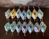 Vintage Hand Crafted Diorama Egg Carton Christmas Ornaments Vintage Folk Art Christmas Ornaments Vintage Egg Diorama Christmas Ornament