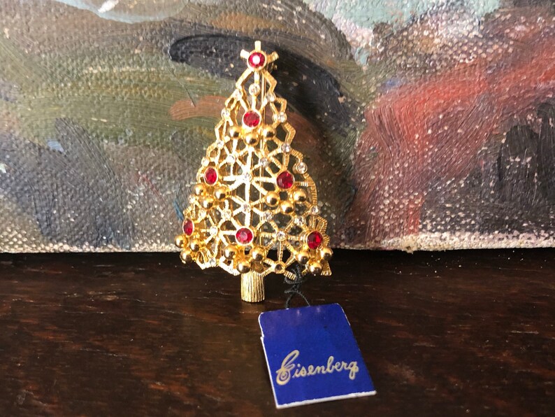 Vintage Eisenberg Christmas Tree Brooch Vintage Eisenberg Christmas Tree Pin Vintage Gold Christmas Tree Pin Vintage Gold Christmas Tree Pin