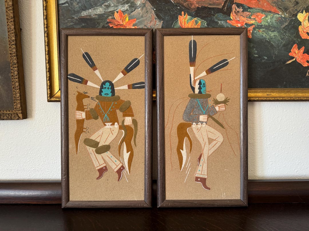 ☆NAVAJO SANDPAINTING VINTAGE ART ナバホ族 砂絵